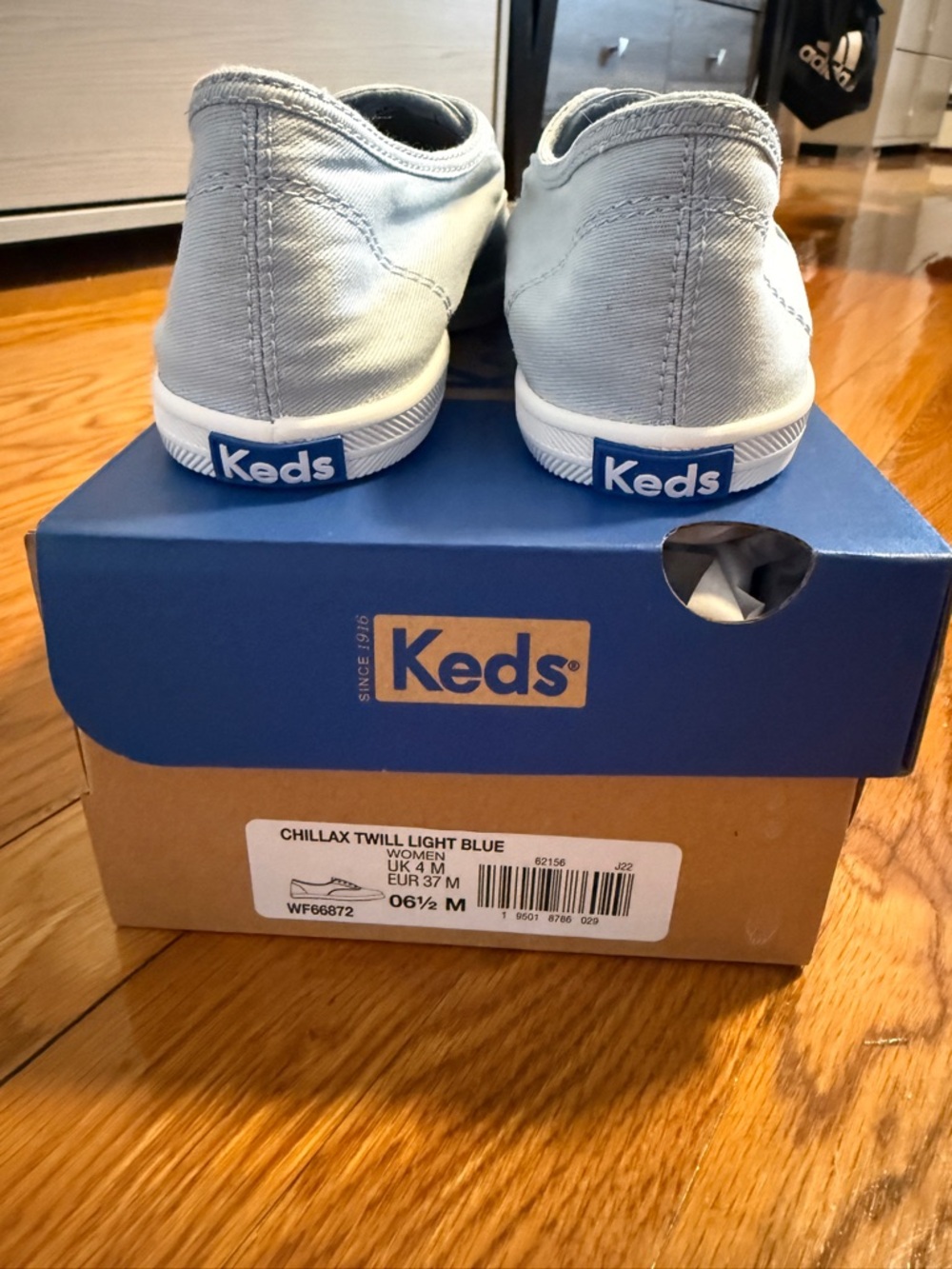 Keds Chillax Twill Slip-On Canvas Sneakers in Pale Blue with Blue Insole - Picture 6 of 6